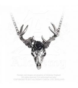 White Hart, Black Rose Necklace (P807)