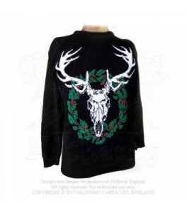 White Heart Wreath Christmas Jumper (XJ3)